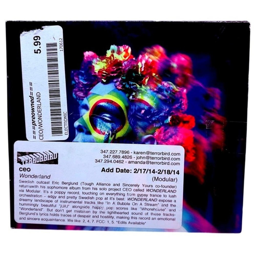 CEO Wonderland CD‎ 2014 Gypsy Trance EDM Music Swedish Eric Bergland
